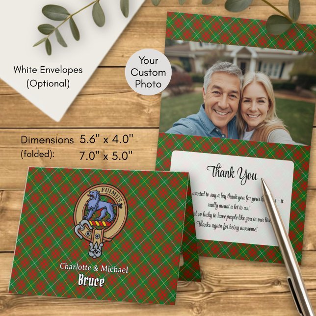 Clan Bruce Crest over Hunting Tartan Invitation (Creator Uploaded)