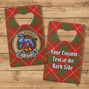 Clan Bruce Crest over Tartan