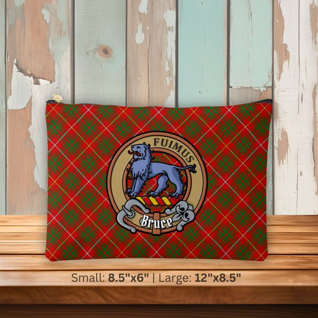 Clan Bruce Crest over Tartan Accessory Pouch (Creator Uploaded)