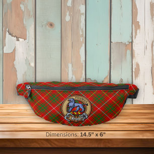 Clan Bruce Crest over Tartan Bum Bags