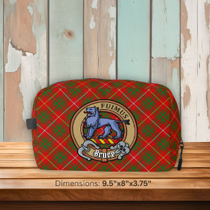Clan Bruce Crest over Tartan Dopp Kit