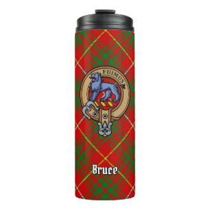 Clan Bruce Crest over Tartan Thermal Tumbler