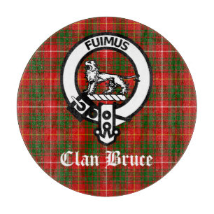 Clan Bruce Crest Tartan Custom Cutting Board
