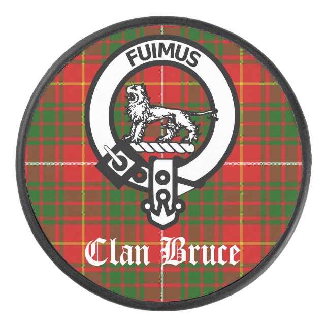 Clan Bruce Crest Tartan Custom  Hockey Puck (Front)