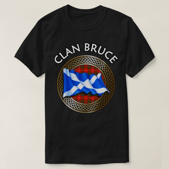 Clan Bruce Crest Tartan Knot T-Shirt (Design Front)