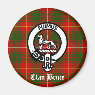Clan Bruce Crest Tartan Magnet