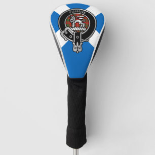 Clan Bruce Crest & Tartan on Saltire Golf Head Cov Cover