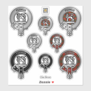Clan Bruce Crest & Tartan Sticker