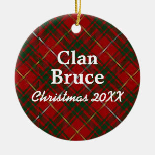 Clan Bruce Scottish Tartan Ceramic Tree Decoration