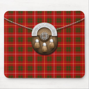 Clan Bruce Tartan And Sporran Mouse Mat