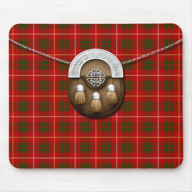 Clan Bruce Tartan And Sporran Mouse Mat (Front)