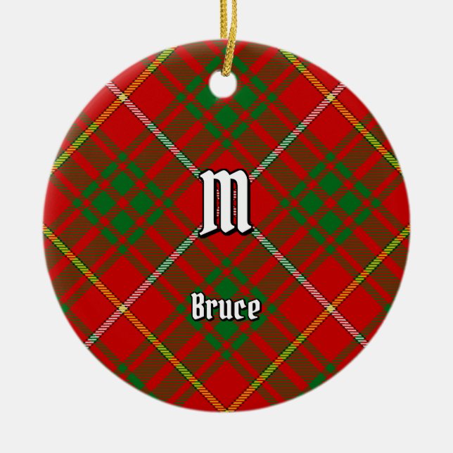 Clan Bruce Tartan Ceramic Tree Decoration (Front)