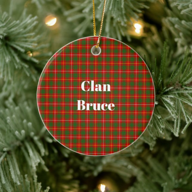 Clan Bruce Tartan Ceramic Tree Decoration (Tree)