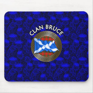Clan Bruce Tartan Knot & Flag Mouse Mat