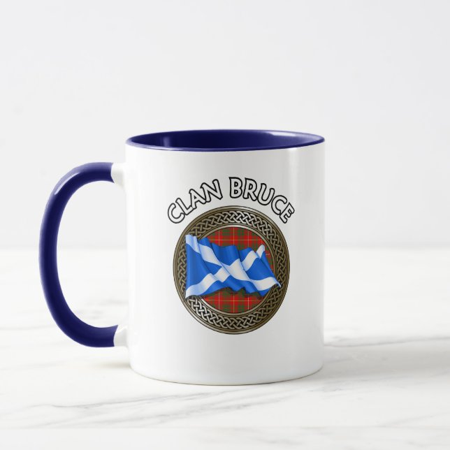 Clan Bruce Tartan Knot & Flag Mug (Left)