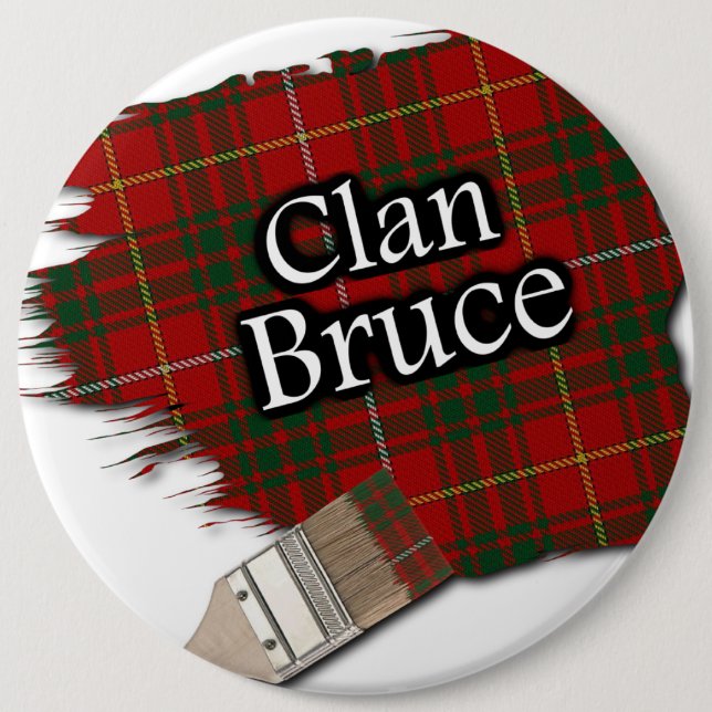 Clan Bruce Tartan Paint Brush 6 Cm Round Badge (Front)
