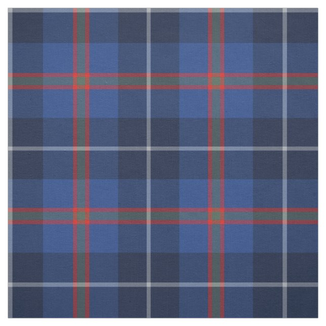 Clan Bryson Tartan Blue Plaid Fabric (Swatch)