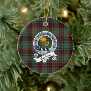Clan Buchan Ancient Badge Tartan Plaid Ceramic Tree Decoration