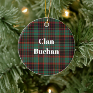 Clan Buchan Ancient Tartan Ceramic Tree Decoration