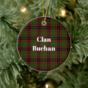Clan Buchan Modern Tartan Ceramic Tree Decoration