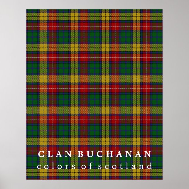 Clan Buchanan Colours of Scotland Tartan Poster (Front)