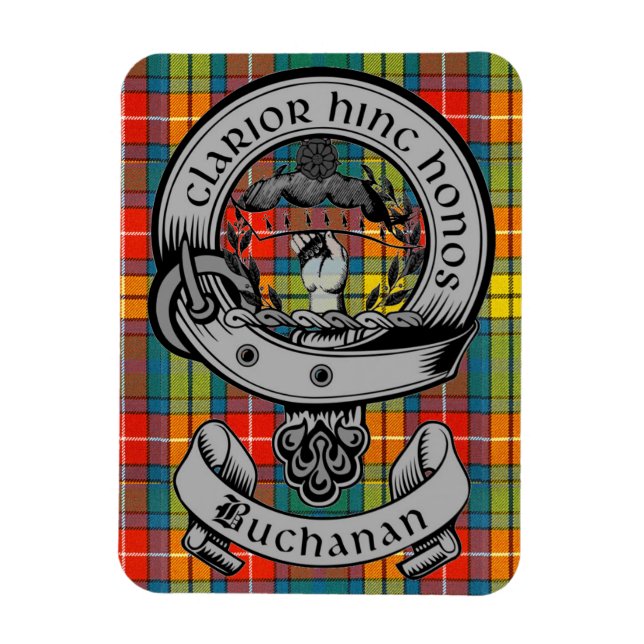 Clan Buchanan Crest Badge & Tartan Magnet (Vertical)