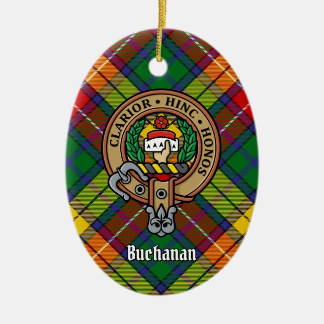 Clan Buchanan Crest Ceramic Tree Decoration (Front)