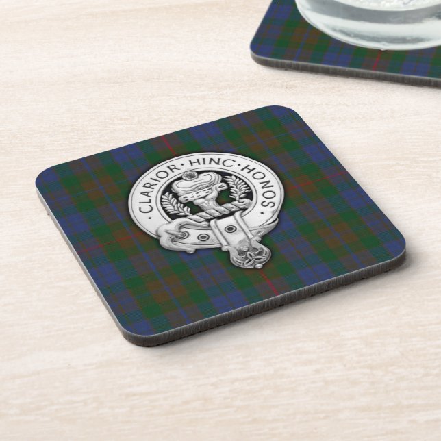 Clan Buchanan Crest & Hunting Tartan Coaster (Left Side)