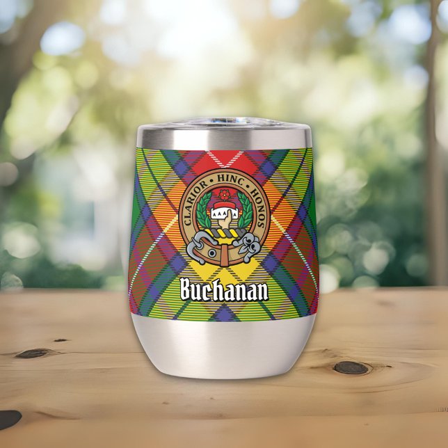 Clan Buchanan Crest over Tartan (Creator Uploaded)