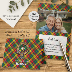 Clan Buchanan Crest over Tartan Invitation