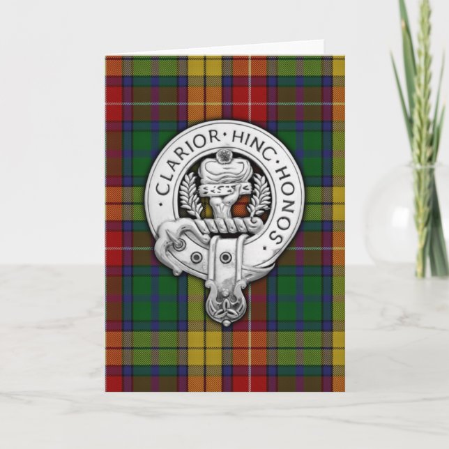 Clan Buchanan Crest & Tartan Card (Front)