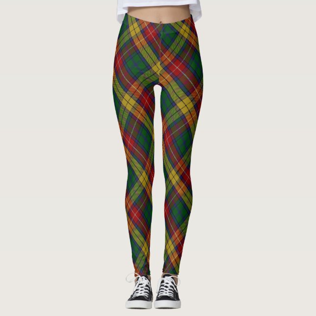 Clan Buchanan Crest & Tartan Leggings (Front)