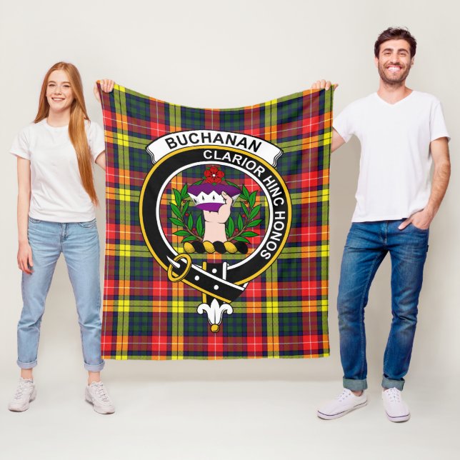 Clan Buchanan Modern Tartan Plaid Fleece Blanket (In Situ)