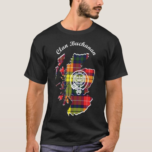 Clan Buchanan Scotland Map Crest Classic T-Shirt (Front)
