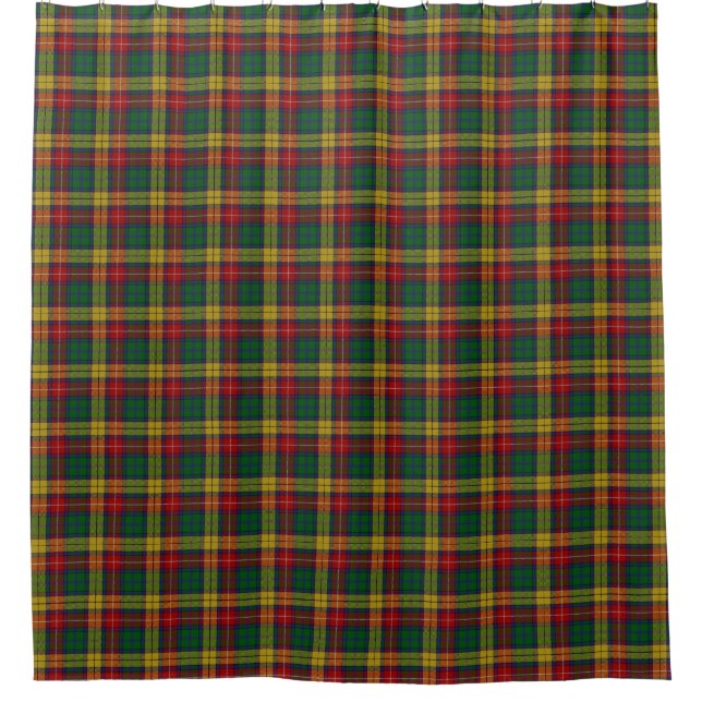 Clan Buchanan Scottish Heritage Tartan Shower Curtain (Front)