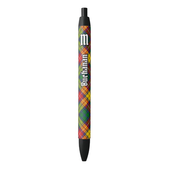 Clan Buchanan Tartan Black Ink Pen (Front Vertical)