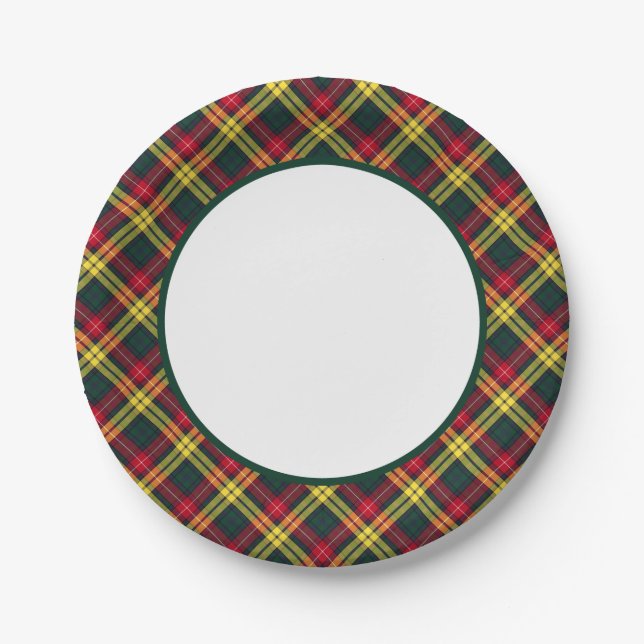 Clan Buchanan Tartan Border Paper Plate (Front)