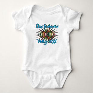 Clan Buchanan Tartan Burst Vintage Birthyear Baby Bodysuit