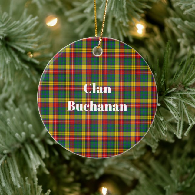 Clan Buchanan Tartan Ceramic Tree Decoration (Tree)