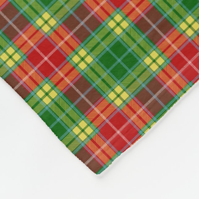 Clan Buchanan Tartan Fleece Blanket (Corner)
