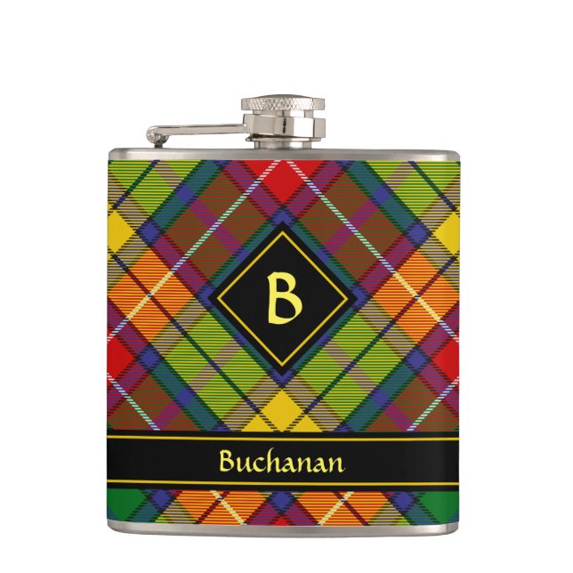 Clan Buchanan Tartan Hip Flask (Front)