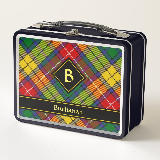 Clan Buchanan Tartan Metal Lunch Box (Front)
