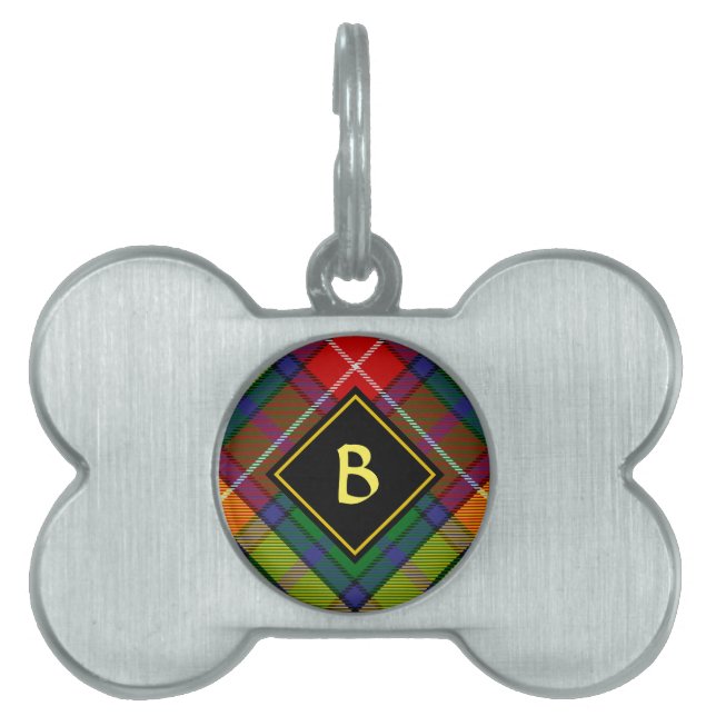 Clan Buchanan Tartan Pet ID Tag (Front)