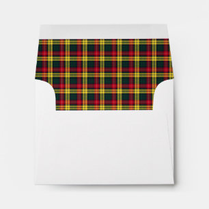 Clan Buchanan Tartan Red, Green and Yellow Plaid Envelopes
