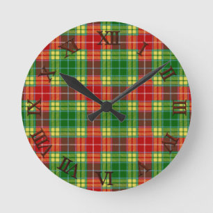 Clan Buchanan Tartan Round Clock