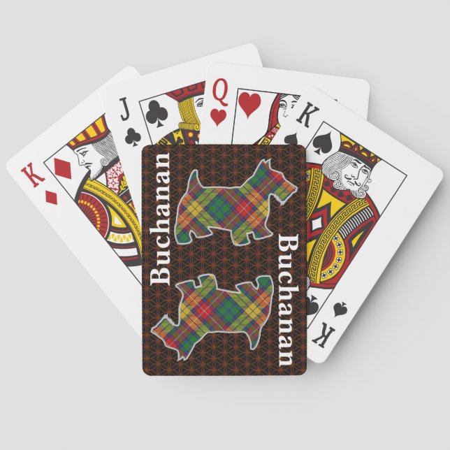Clan Buchanan Tartan Scottish Terrier Edition Playing Cards (Back)