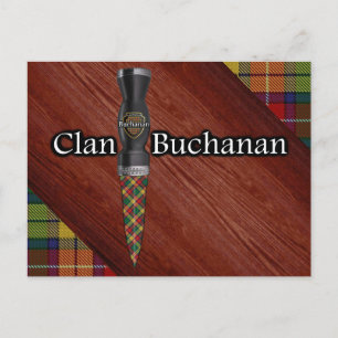 Clan Buchanan Tartan Sgian Dubh Blade Postcard