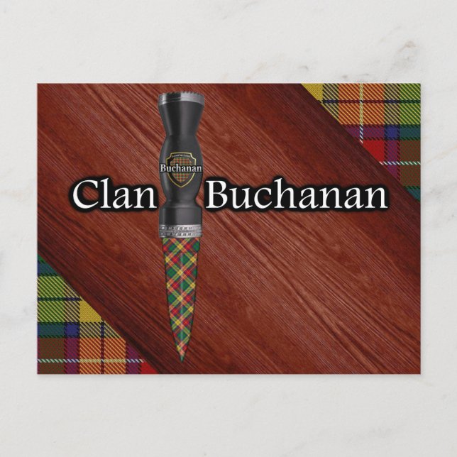 Clan Buchanan Tartan Sgian Dubh Blade Postcard (Front)