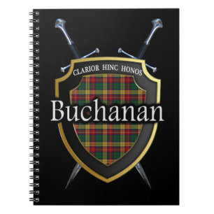 Clan Buchanan Tartan Shield & Swords Notebook