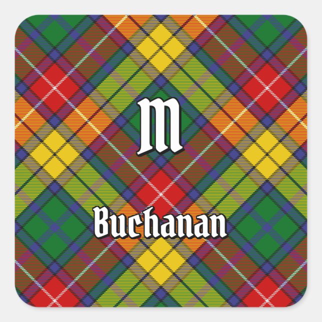 Clan Buchanan Tartan Square Sticker (Front)